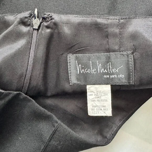 Nicole Miller Black Tuxedo Shorts Size 4 Satin Trim Tailored Dress Shorts - Picture 6 of 11